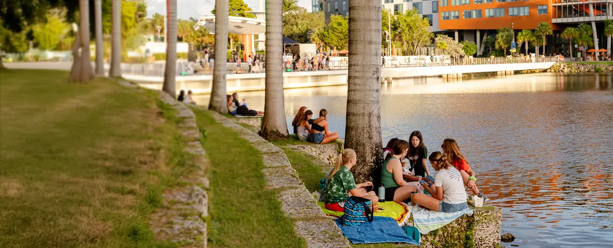 Students on Lake Osceola